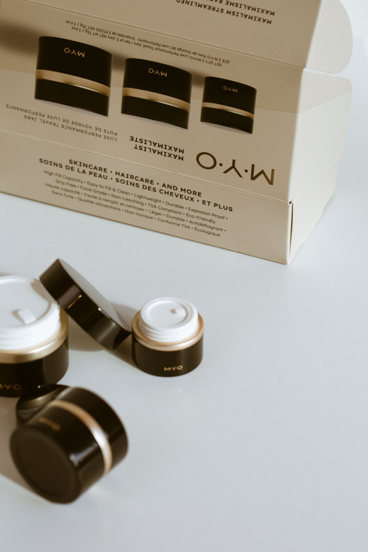 MYO Performance Luxe Travel Jars – Set of 3 (5g, 15g, 30g)